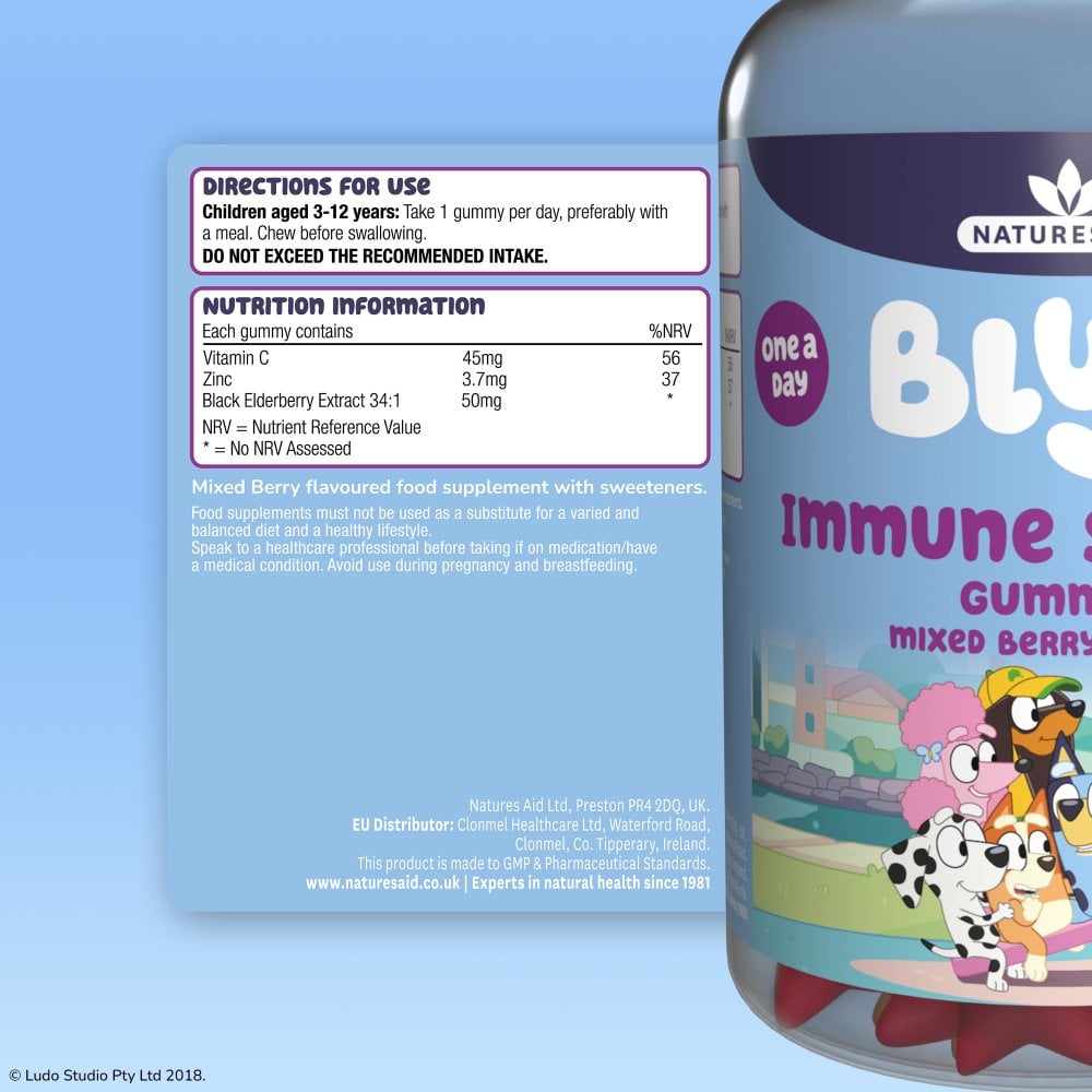Natures Aid Bluey Immune Support Gummies