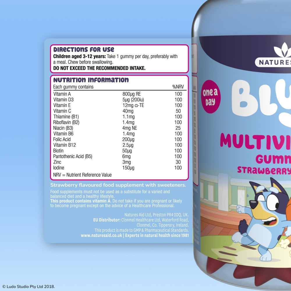 Natures Aid Bluey Multivitamin Gummies