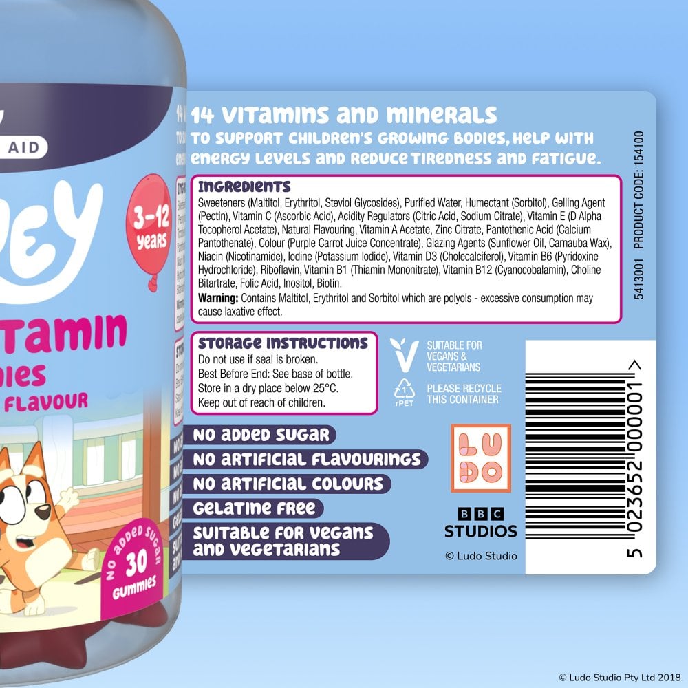 Natures Aid Bluey Multivitamin Gummies