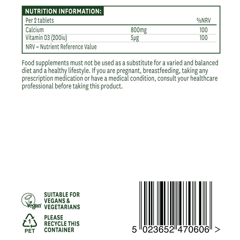 Natures Aid Chewable Calcium 400mg