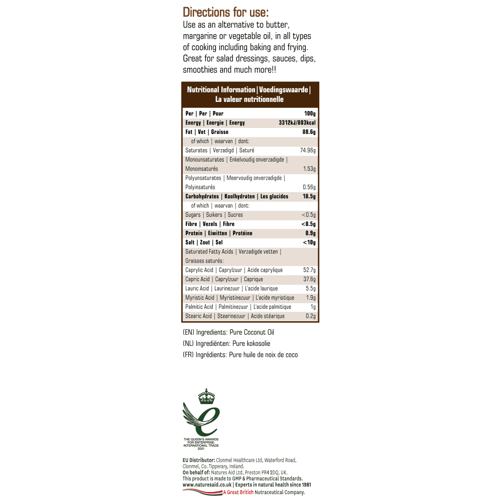 Natures Aid Coconut Oil Liquid