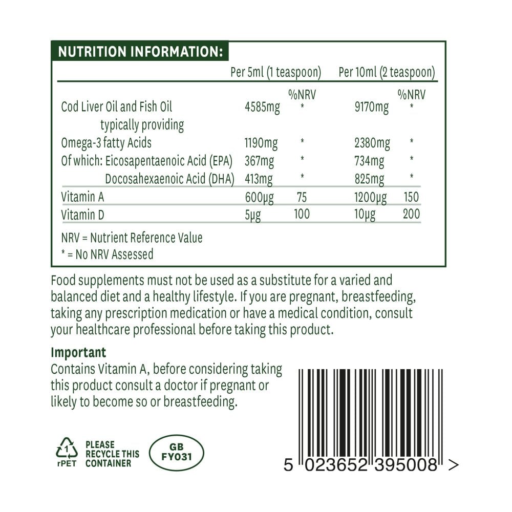 Natures Aid Cod Liver Oil Liquid