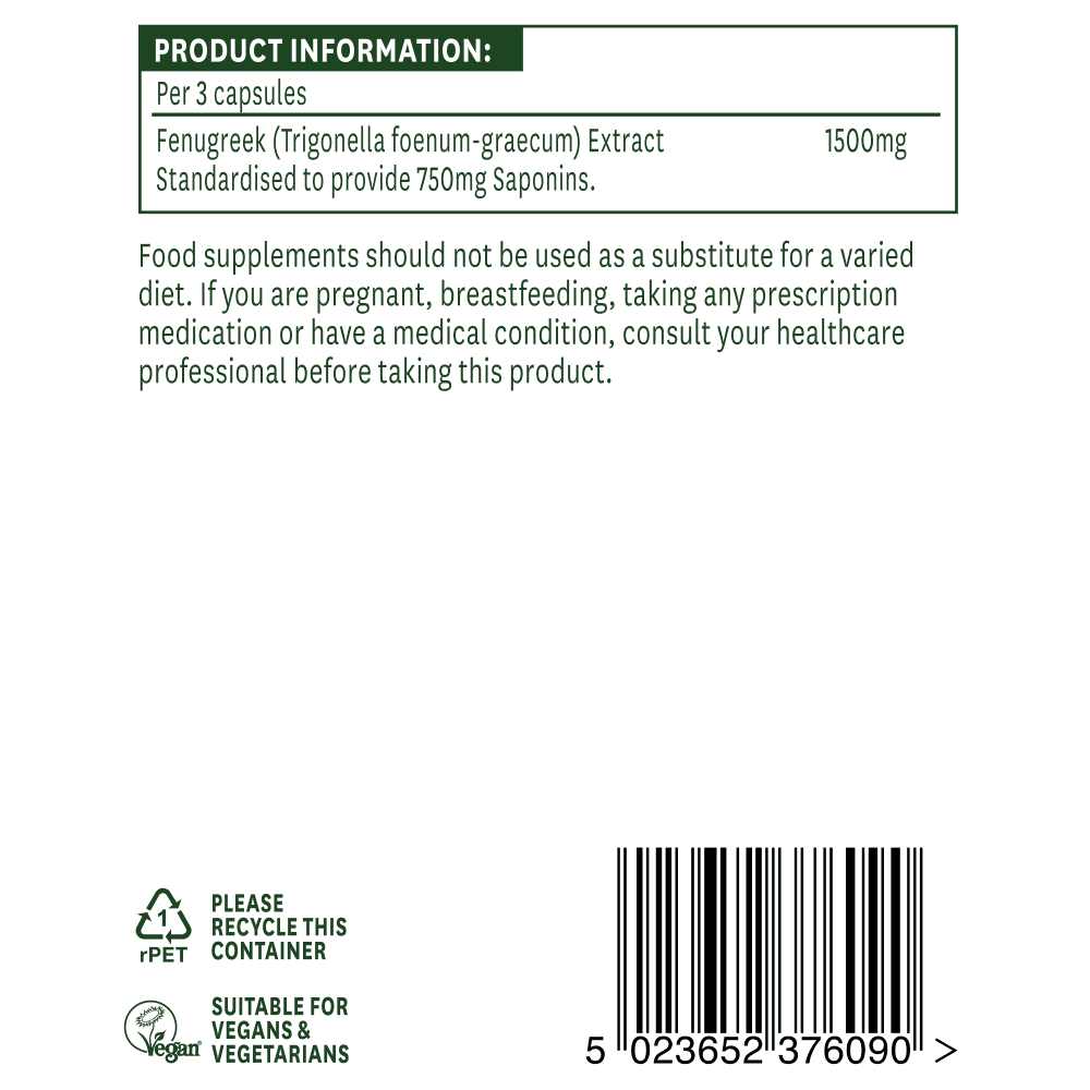 Natures Aid Fenugreek 500mg