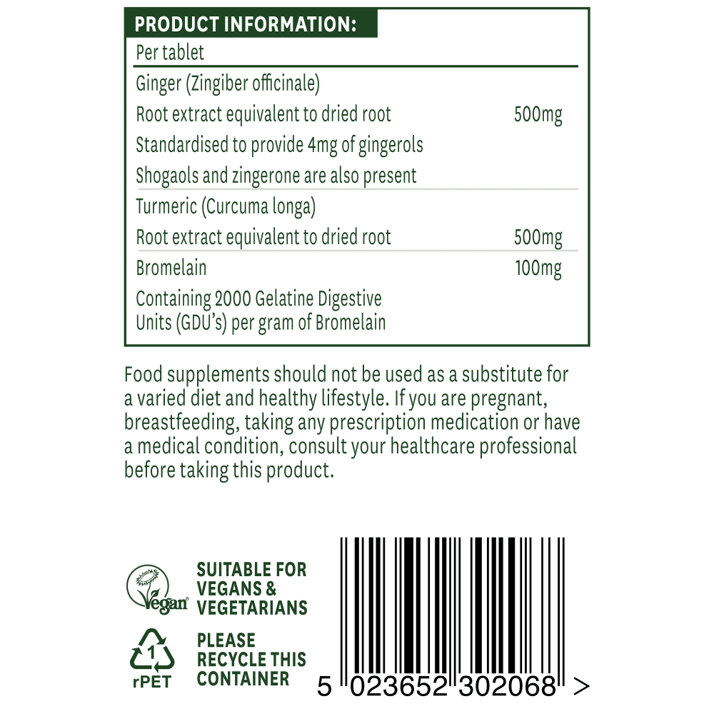 Natures Aid Ginger, Turmeric & Bromelain