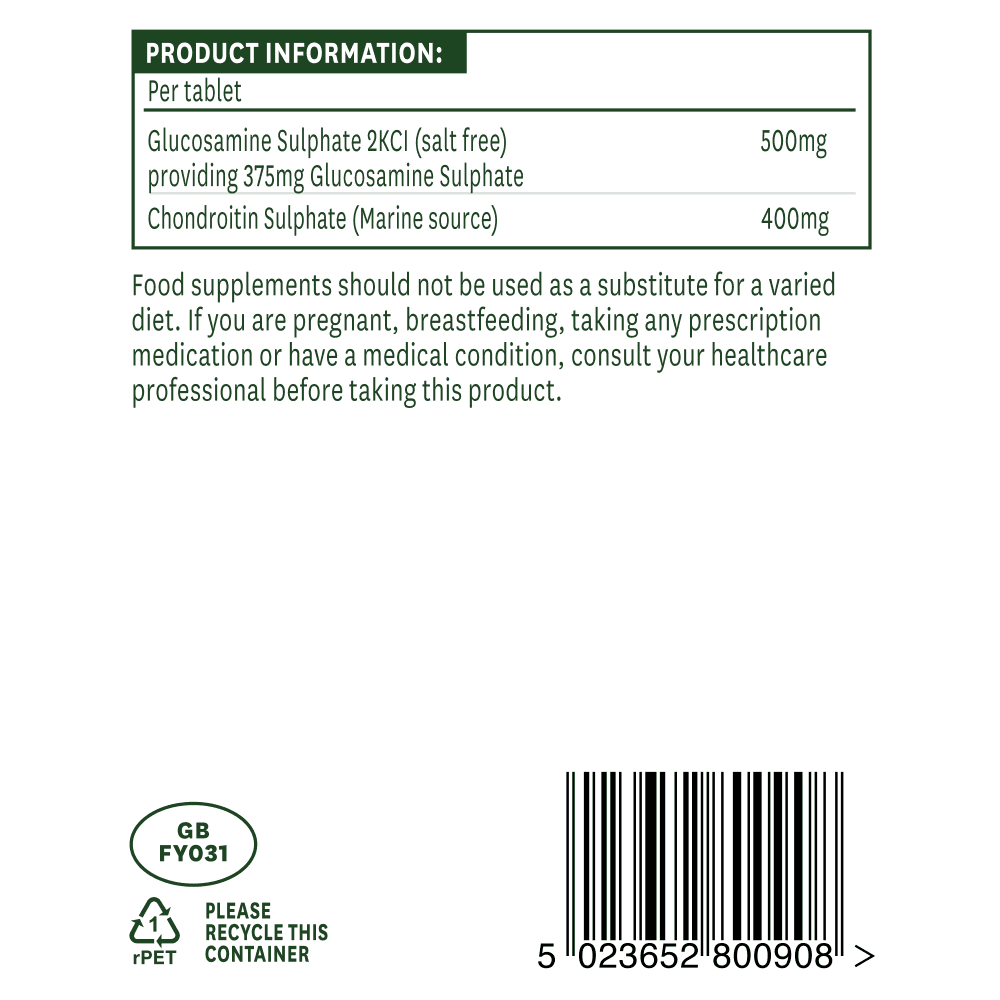 Natures Aid Glucosamine 500mg + Chondroitin 400mg