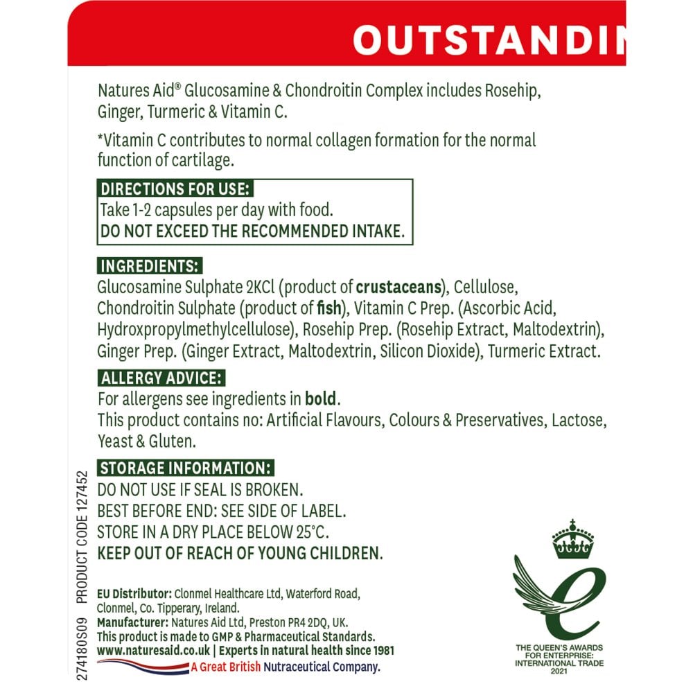 Natures Aid Glucosamine & Chondroitin Complex