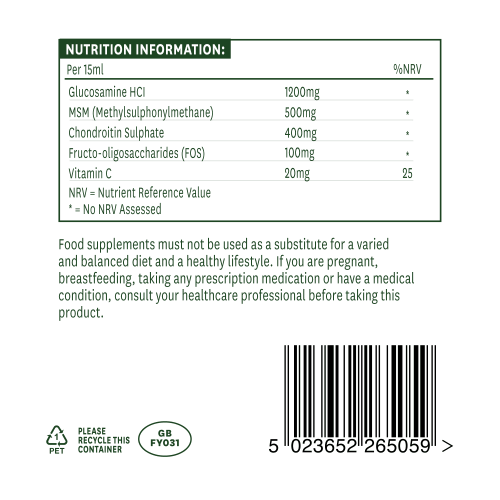 Natures Aid Glucosamine, MSM & Chondroitin Liquid