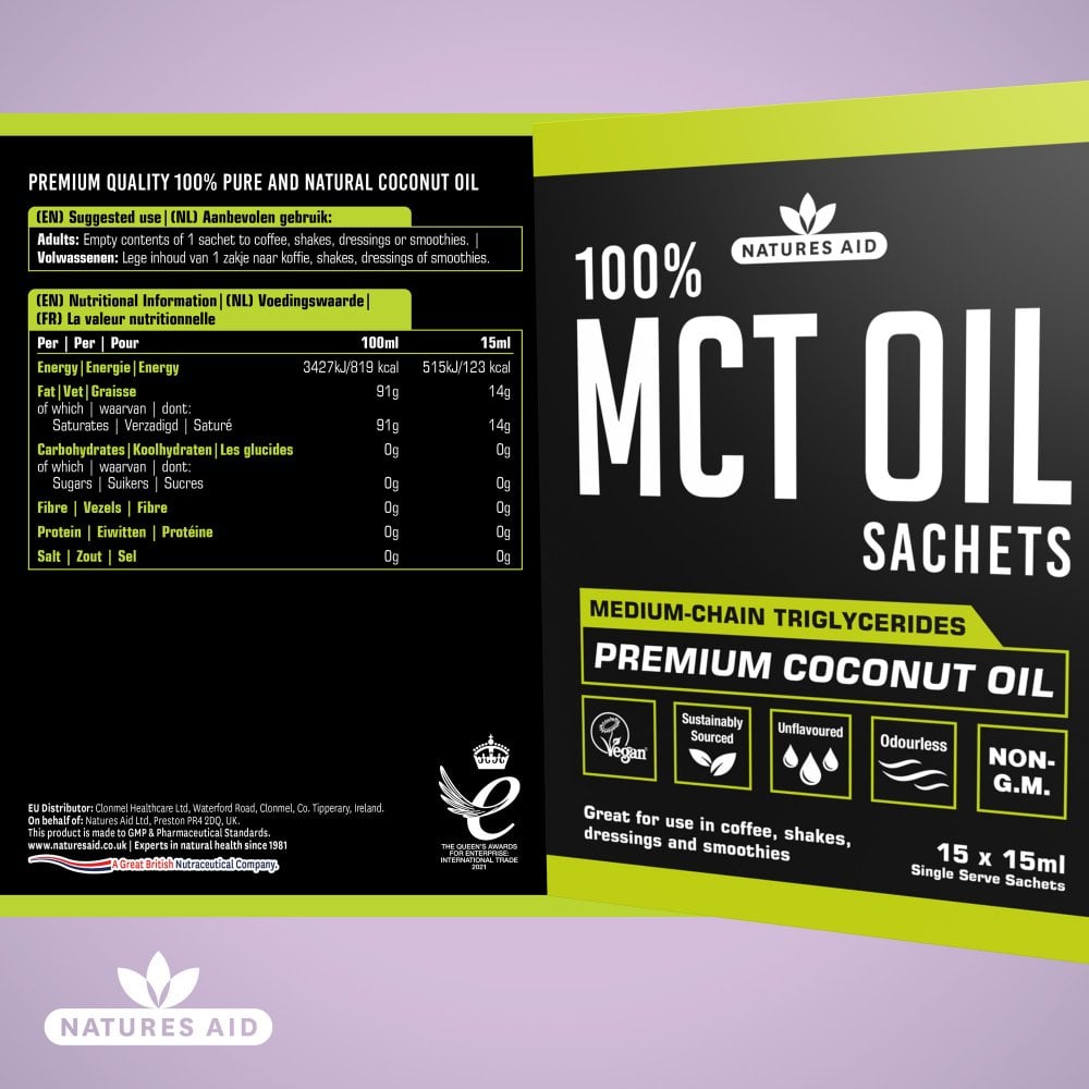Natures Aid MCT Oil 15 x 15ml Sachets