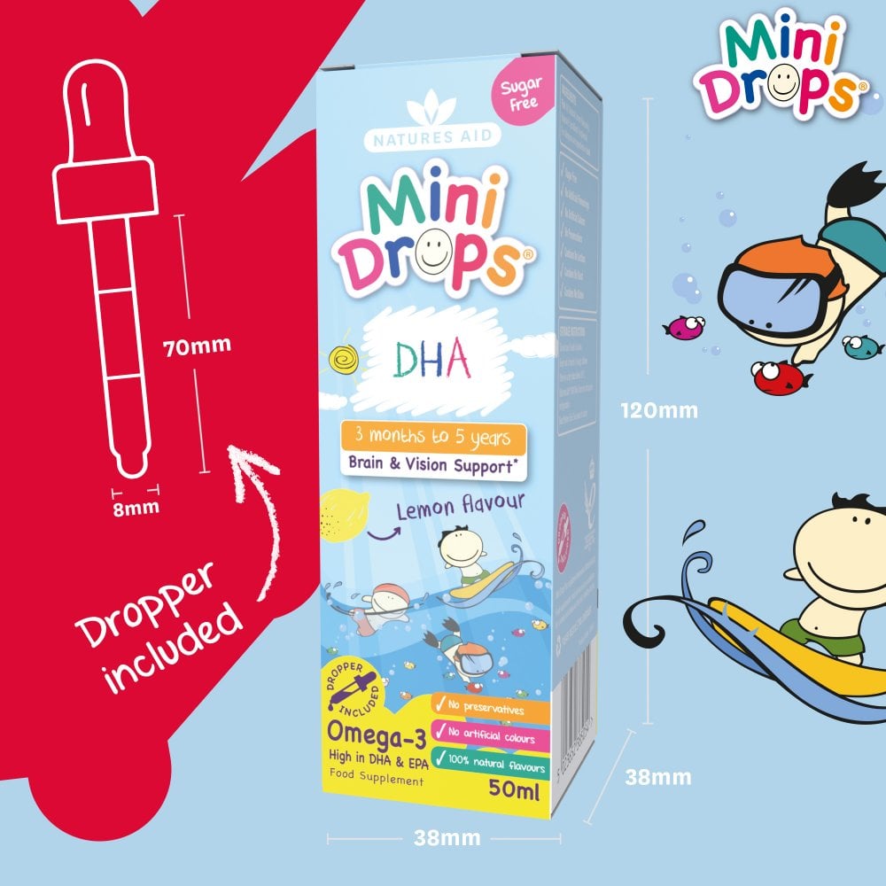 Natures Aid Mini Drops DHA (Omega-3)