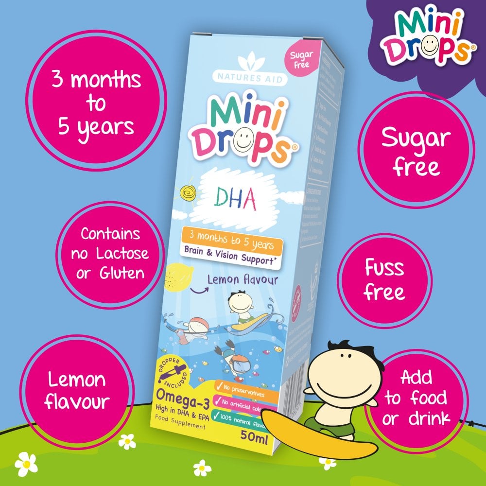 Natures Aid Mini Drops DHA (Omega-3)
