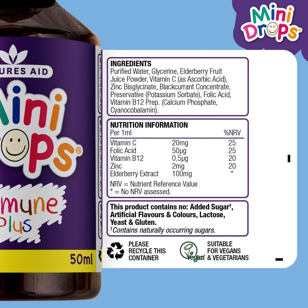 Natures Aid Mini Drops Immune Plus