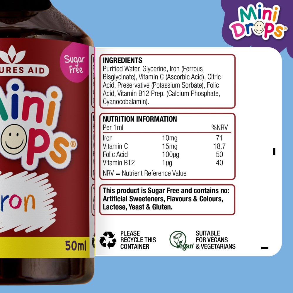 Natures Aid Mini Drops Iron