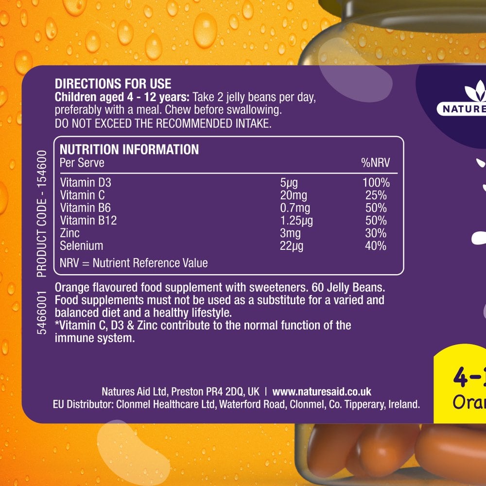 Natures Aid Mini Drops Jelly Beans Immune