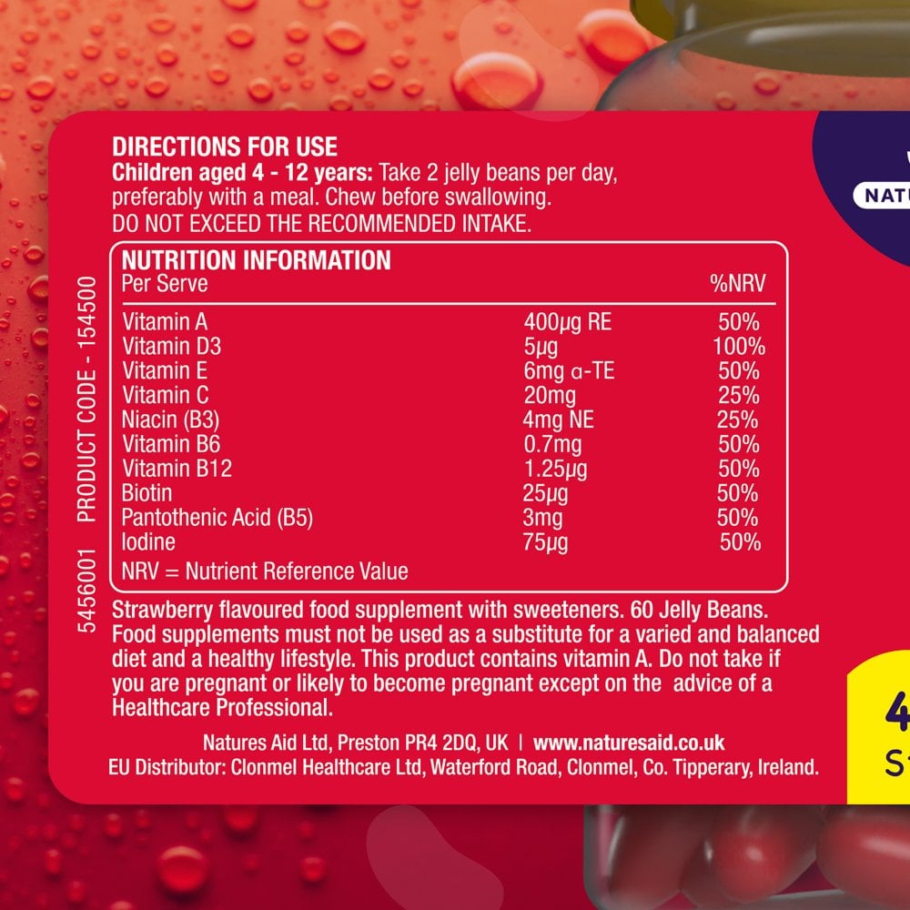 Natures Aid Mini Drops Jelly Beans Multivitamin