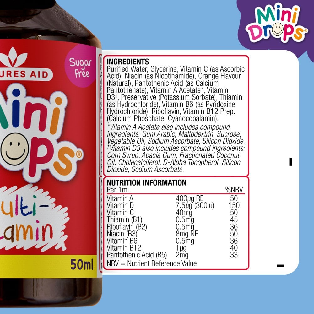 Natures Aid Mini Drops Multivitamin