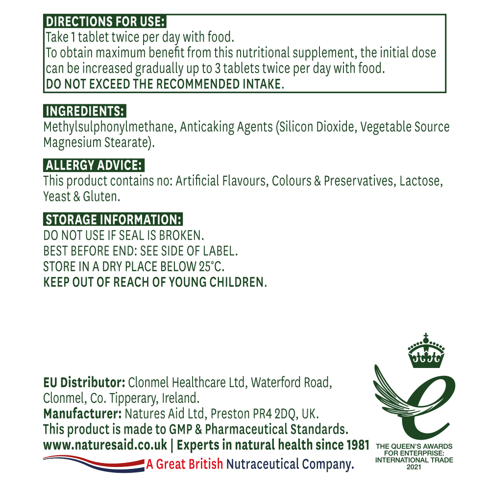 Natures Aid MSM 1000mg