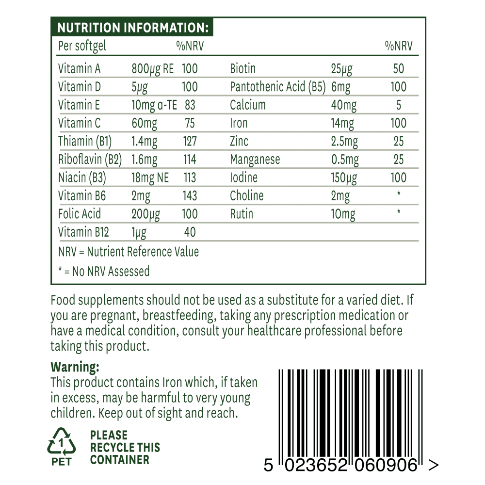 Natures Aid Multi-Vitamins & Minerals (with Iron)