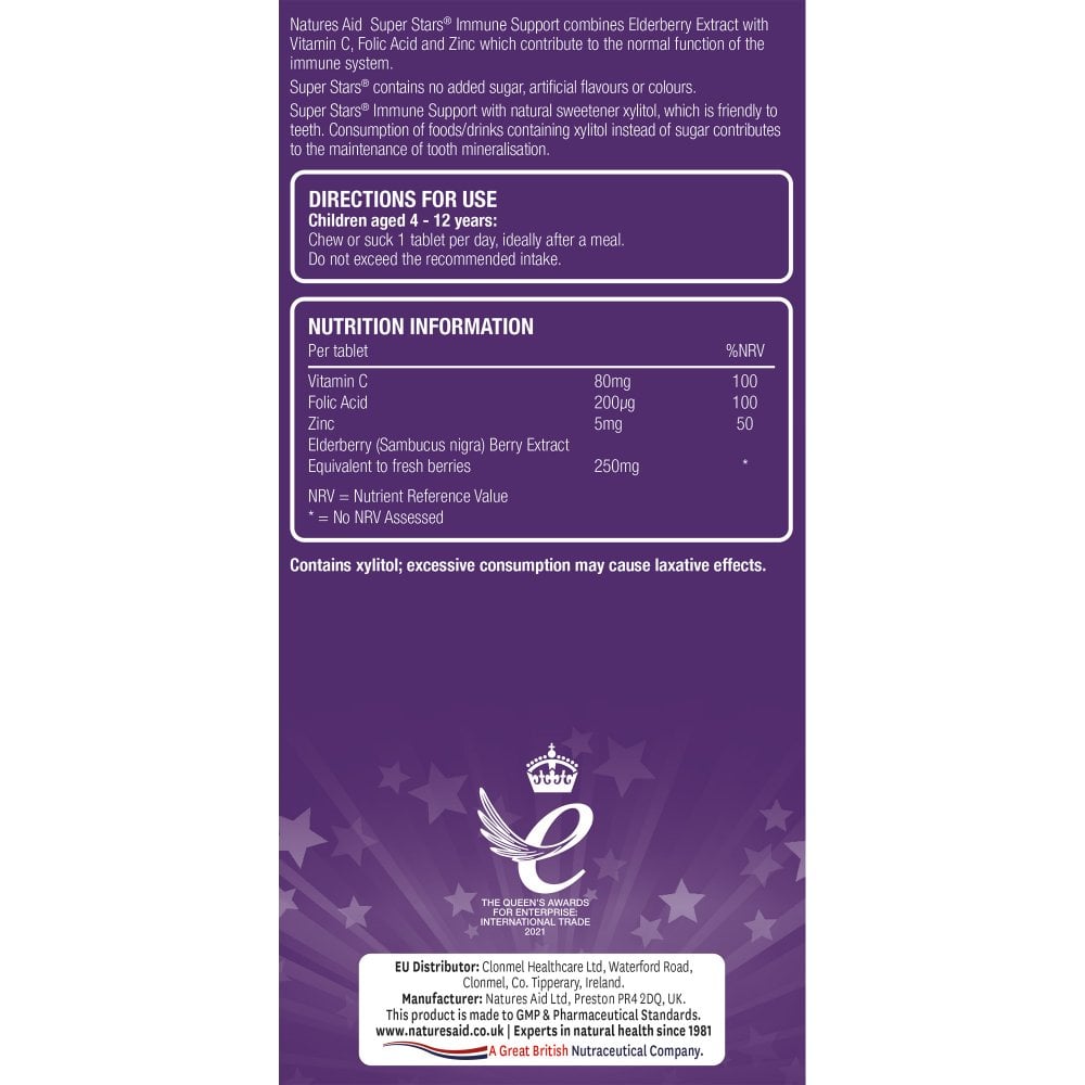 Natures Aid Super Stars Immune Support 60 Tablets