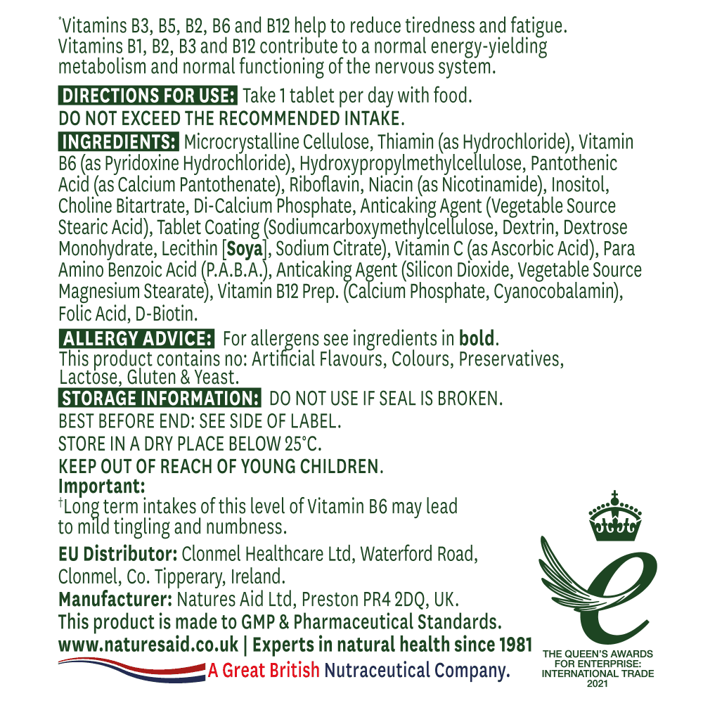 Natures Aid Vitamin B Complex 100