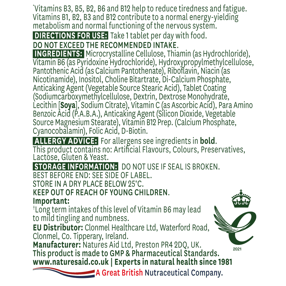Natures Aid Vitamin B Complex 100