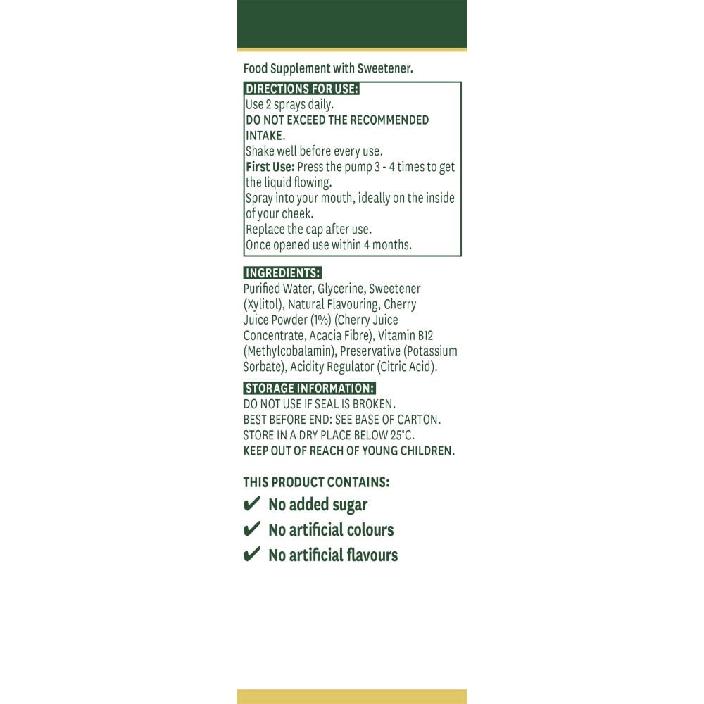 Natures Aid Vitamin B12 Daily Oral Spray 30ml