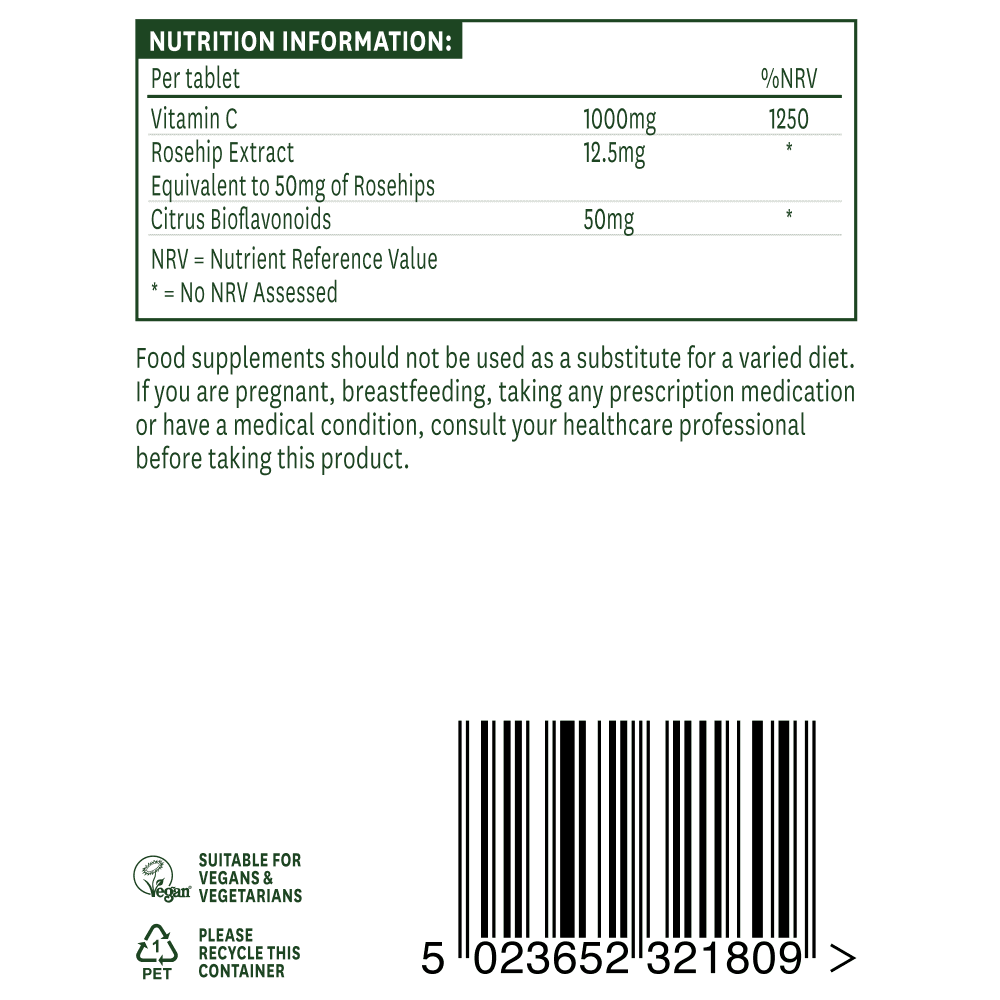 Natures Aid Vitamin C 1000mg Low Acid