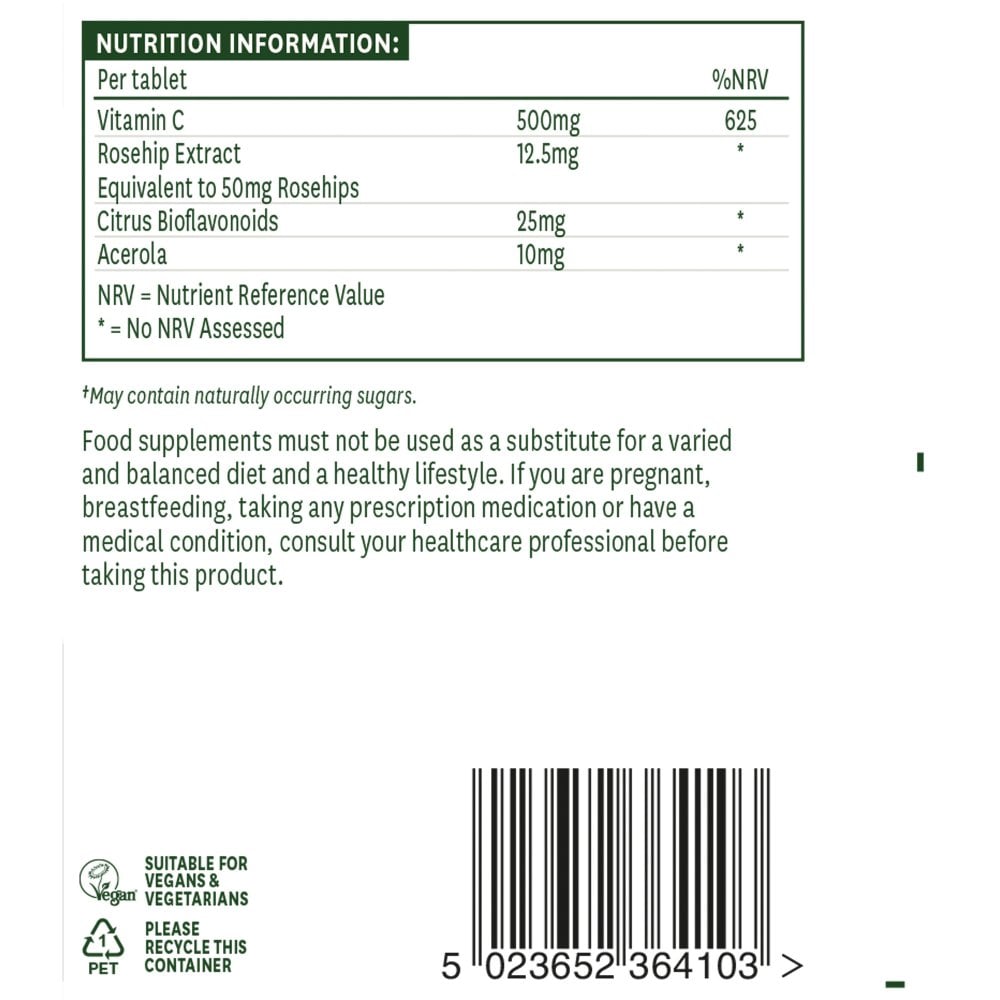 Natures Aid Vitamin C 500mg Chewable