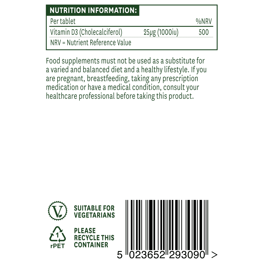Natures Aid Vitamin D3 1000iu