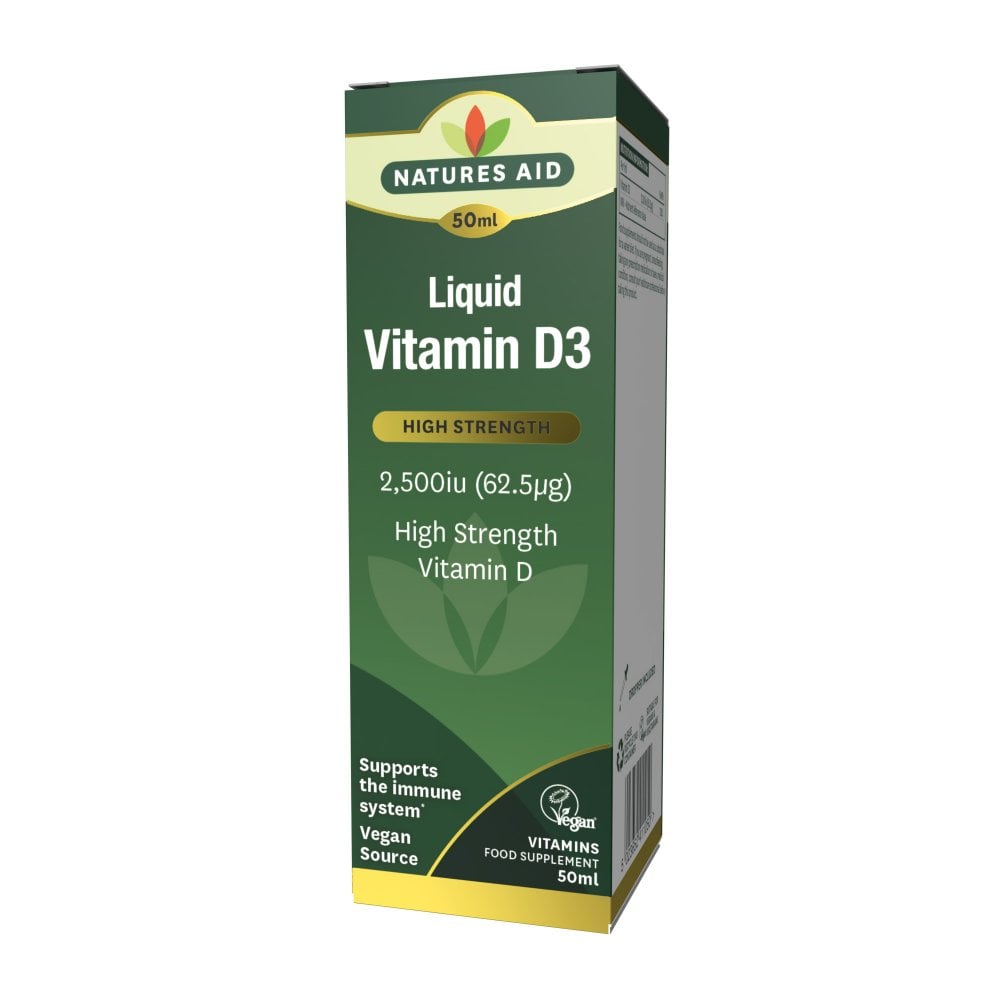 Natures Aid Vitamin D3 Liquid 2500iu (Vegan)