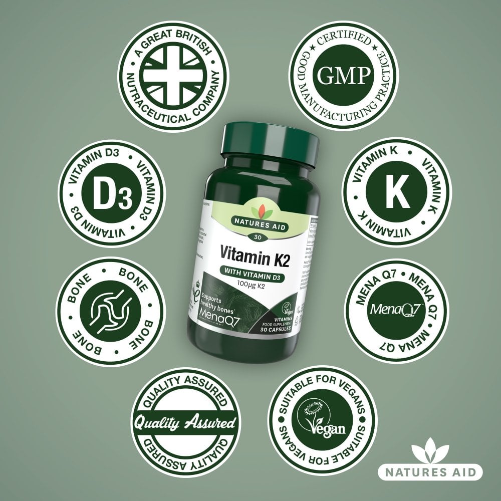 Natures Aid Vitamin K2 MenaQ7 (with Vitamin D3)