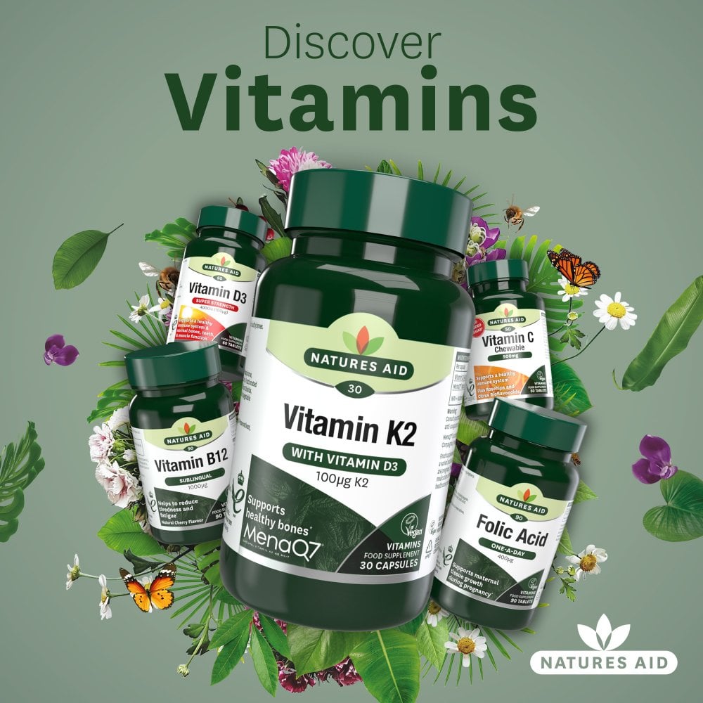 Natures Aid Vitamin K2 MenaQ7 (with Vitamin D3)