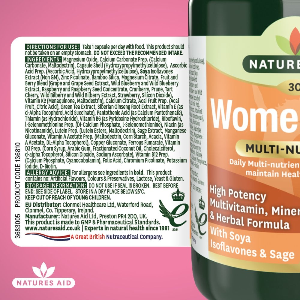 Natures Aid Women's 50+ Multi-Vitamins & Minerals