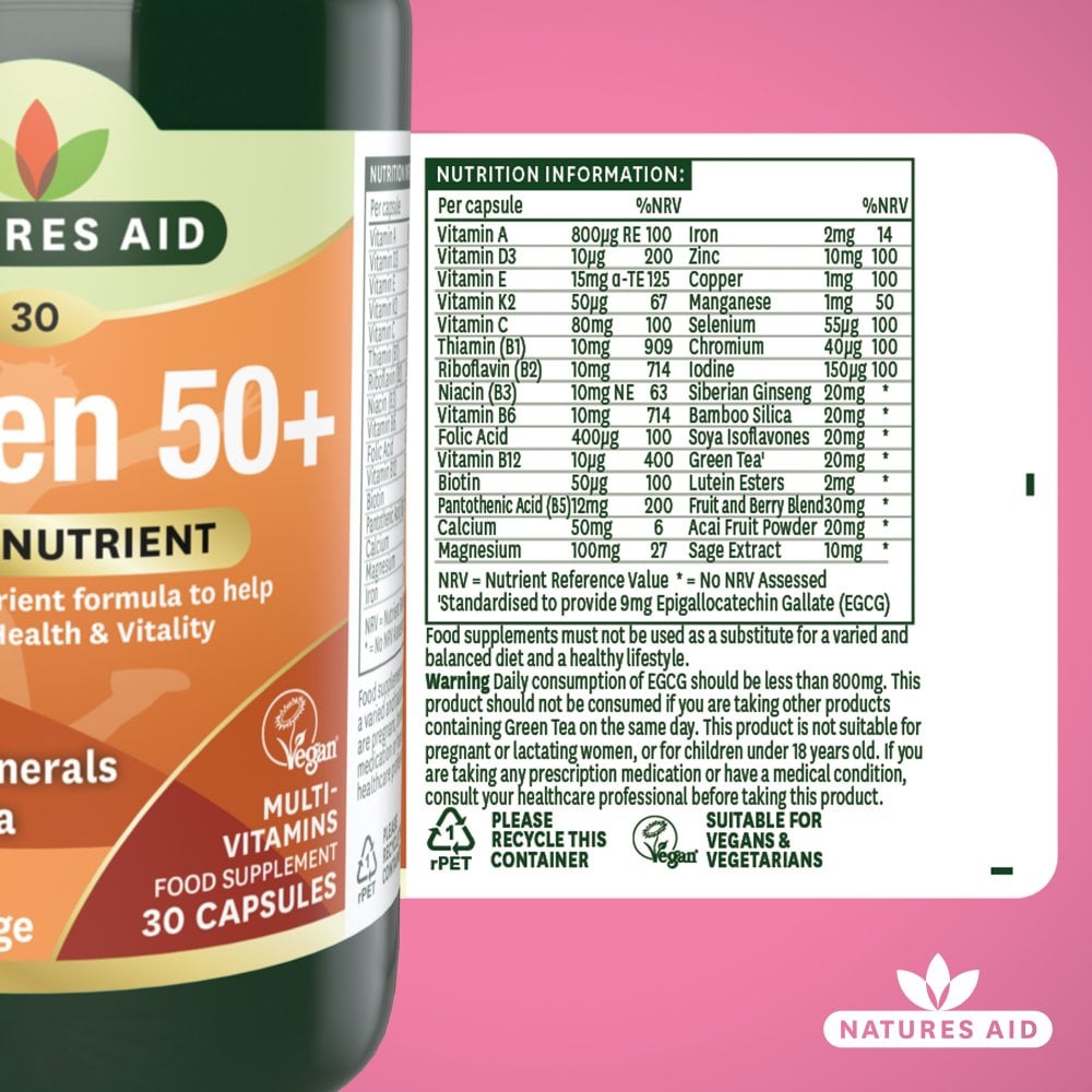 Natures Aid Women's 50+ Multi-Vitamins & Minerals