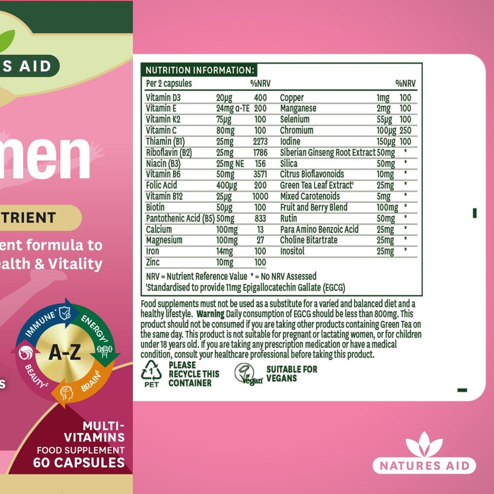 Natures Aid Women's Multi-Vitamins & Minerals