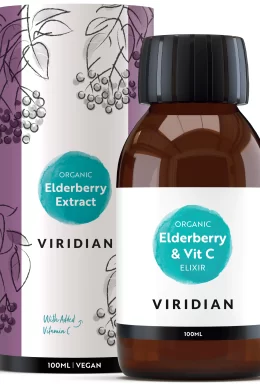 organic elderberry and vit c extract jar with its packaging