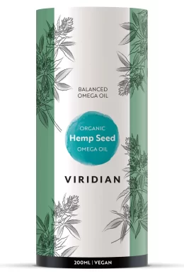viridian organic hemp seed oil packaging
