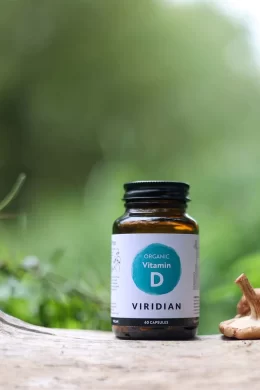 organic vitamin d2 400iu jar kept in natural surroundings