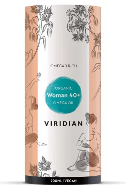 organic woman 40+ omega oil packaging