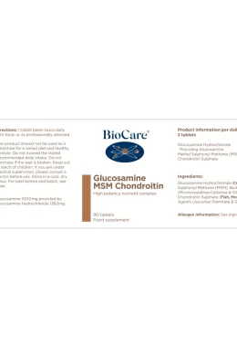 glucosamine msm chondroitin label