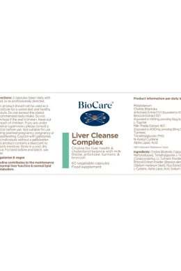 liver cleanse complex label