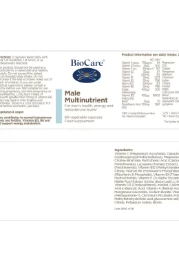 male multinutrient label