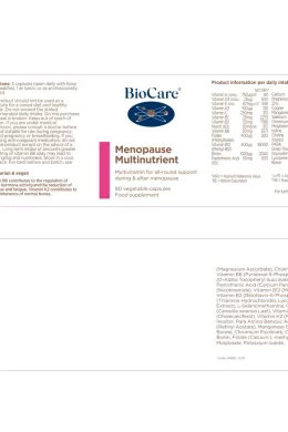 menopause multinutrient label