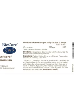 nutrisorb chromium label