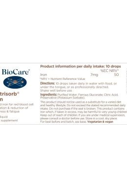 nutrisorb iron label