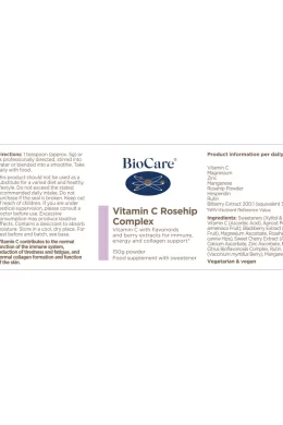 vitamin c rosehip complex label